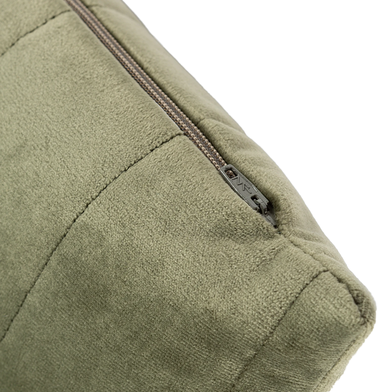 Nobodinoz Akamba cushion •  Velvet Olive Green