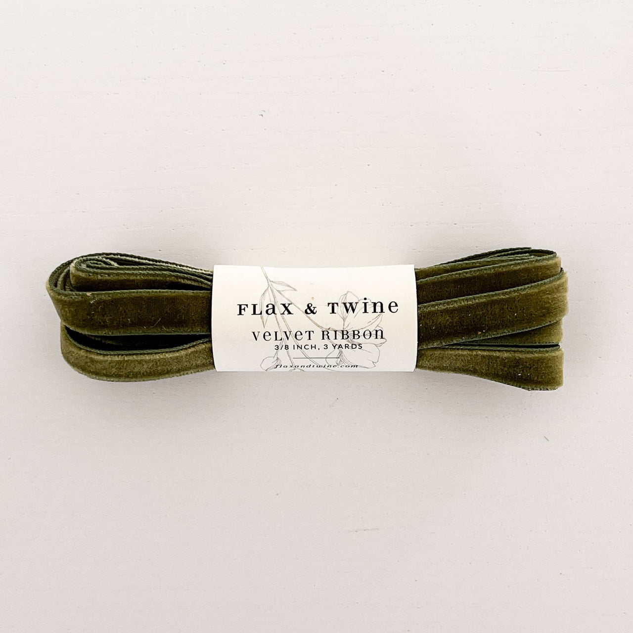 Flax & Twine 3/8" Velvet Ribbon: Jasper / 3 yards