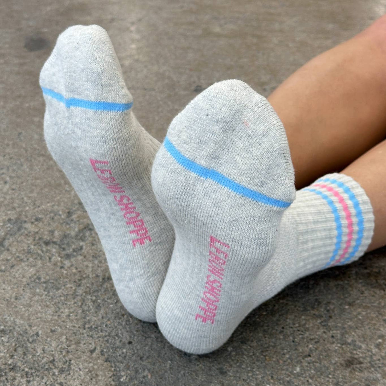 Girlfriend Socks: Bright Grey