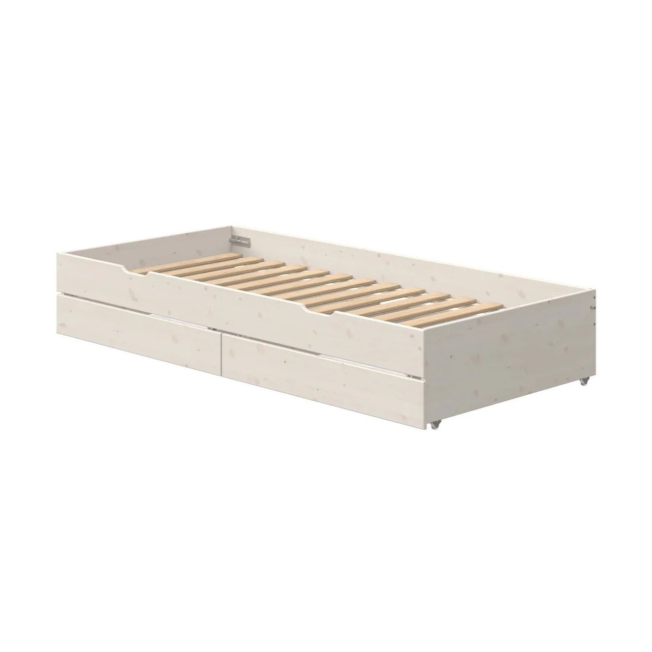 Flexa Classic Single Bed with Back & Rail - Cross Bars - 90 x 200cm (3 Colours Available)