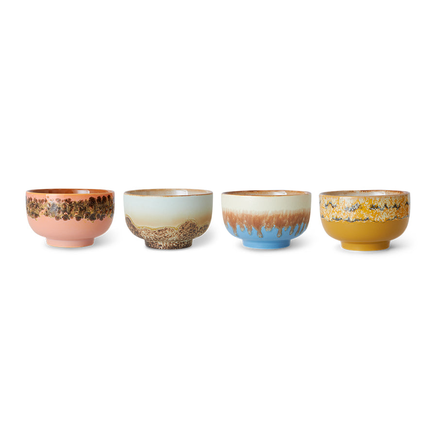 HKLiving 70s Ceramics: Noodle bowl - Seabreeze, Set of 4 KST0038