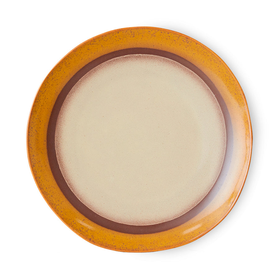 HKLIVING 70's Ceramics Dinner Plate Coconut (set of 2) KST0061