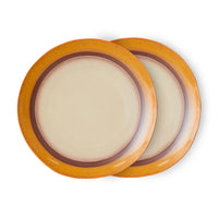 Thumbnail for HKLIVING 70's Ceramics Dinner Plate Coconut (set of 2) KST0061