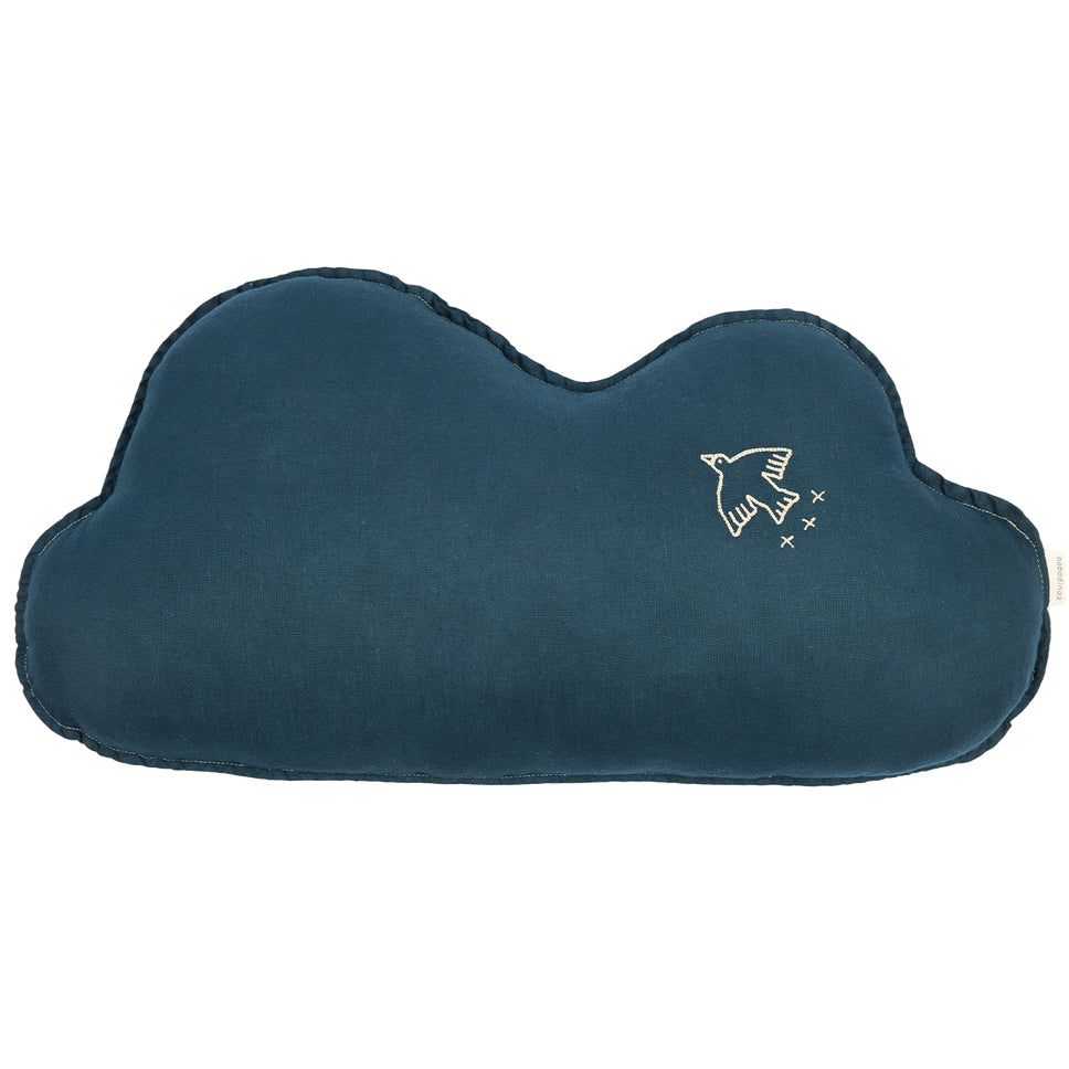 Linen Français Cloud Cushion - Blue