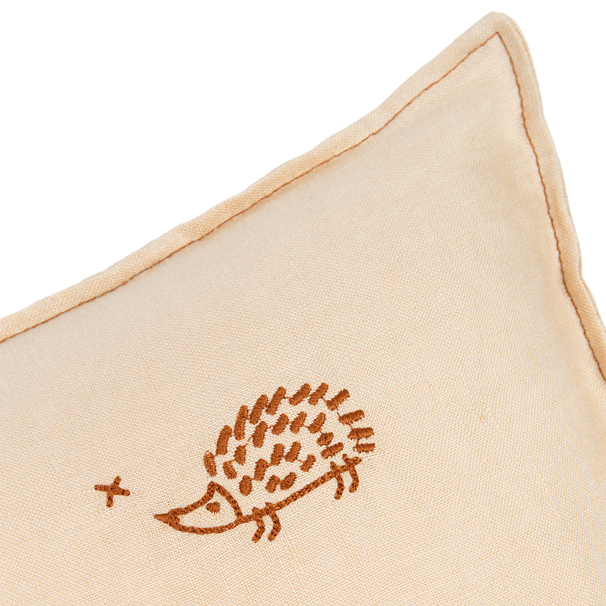 Embroidered rectangular cushion L1N0 in washed French linen