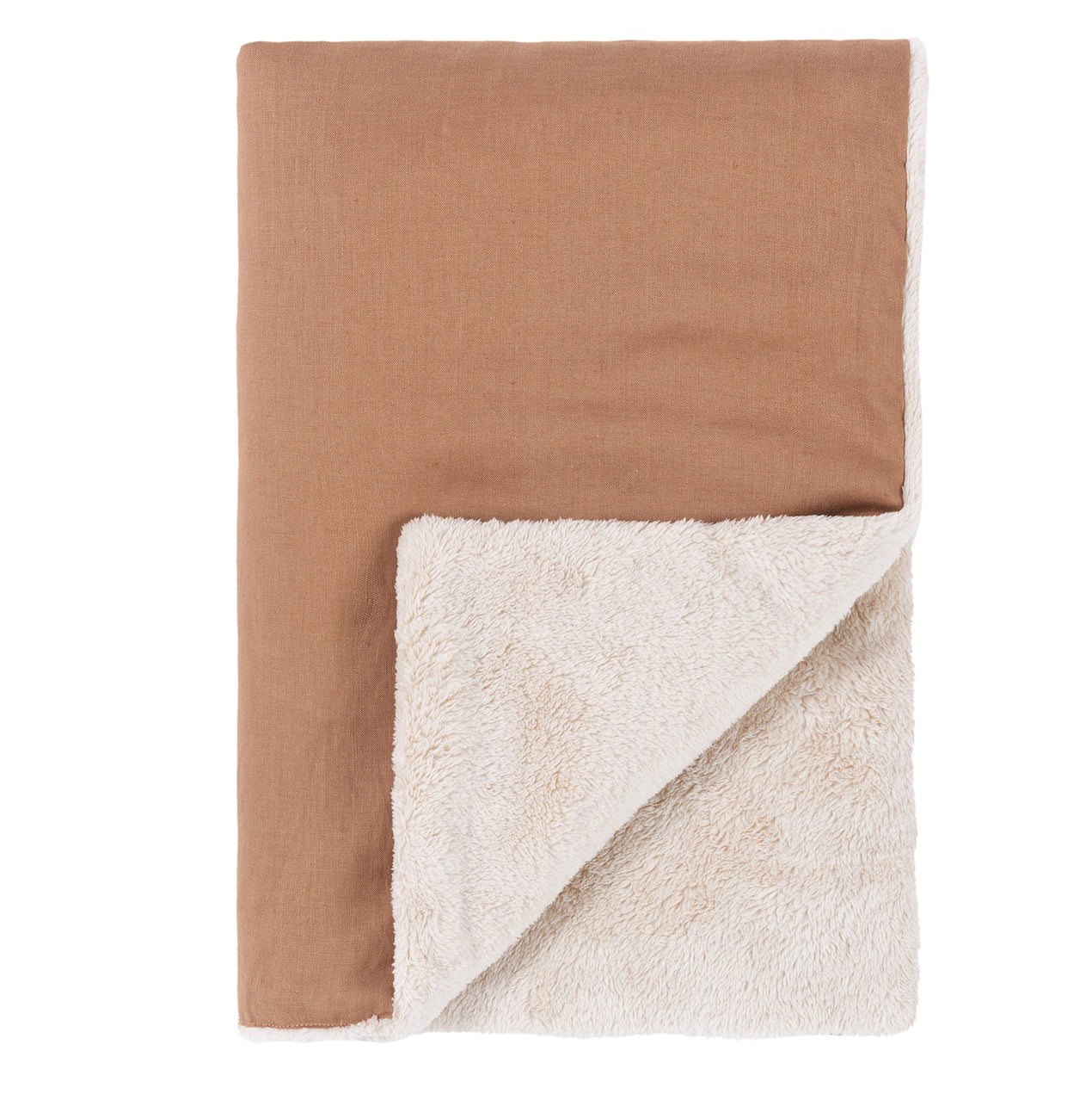 Embroidered Winter Blanket L1N0 in French Linen Noisette