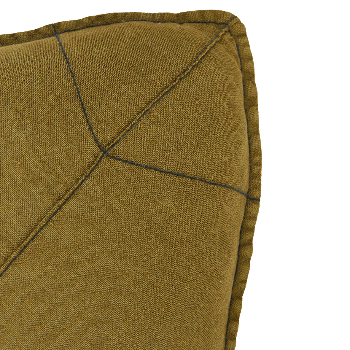 Linen Français Leaf Cushion - Moss Green