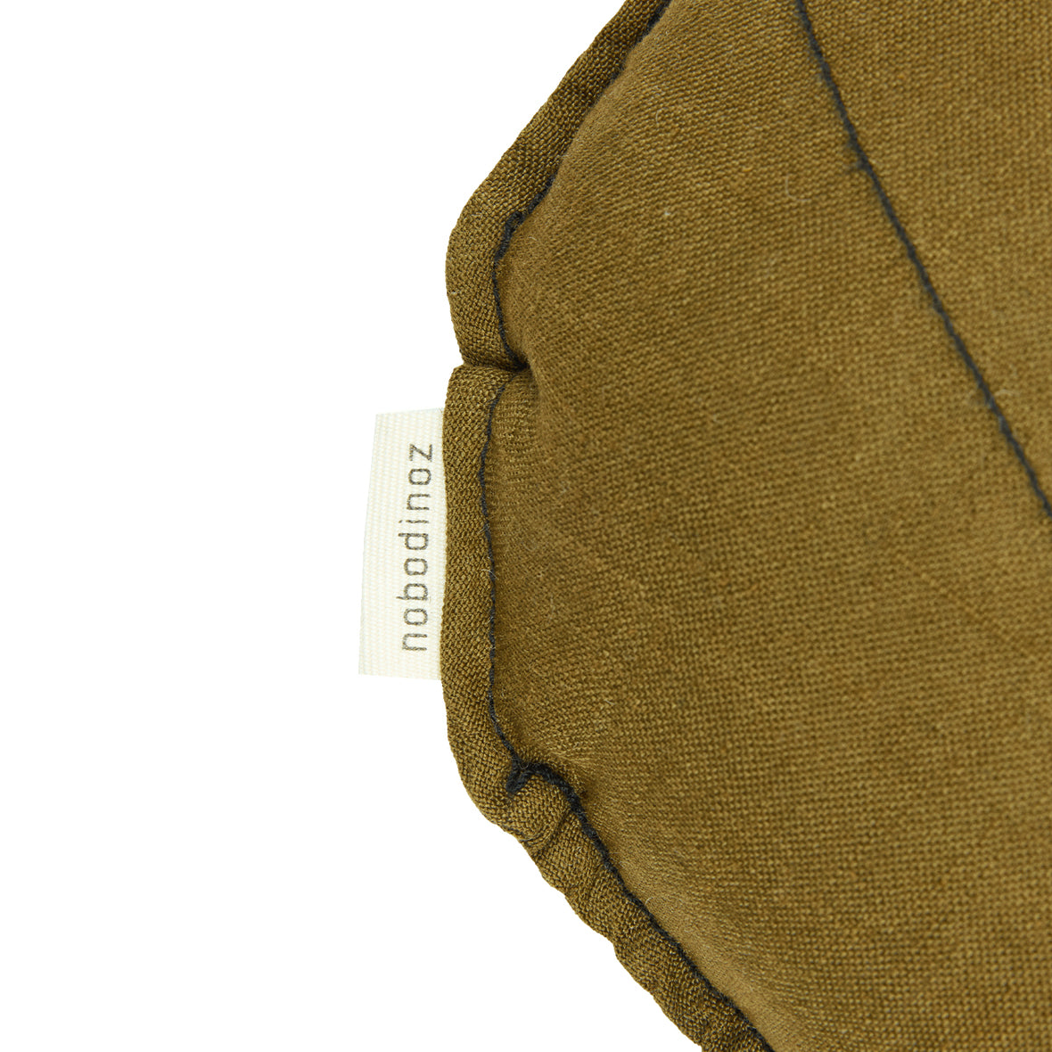 Linen Français Leaf Cushion - Moss Green