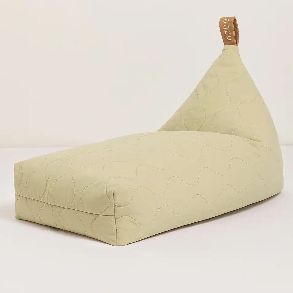 Quilted Bean Bag L1N0 in Washed Organic Cotton Green Tea