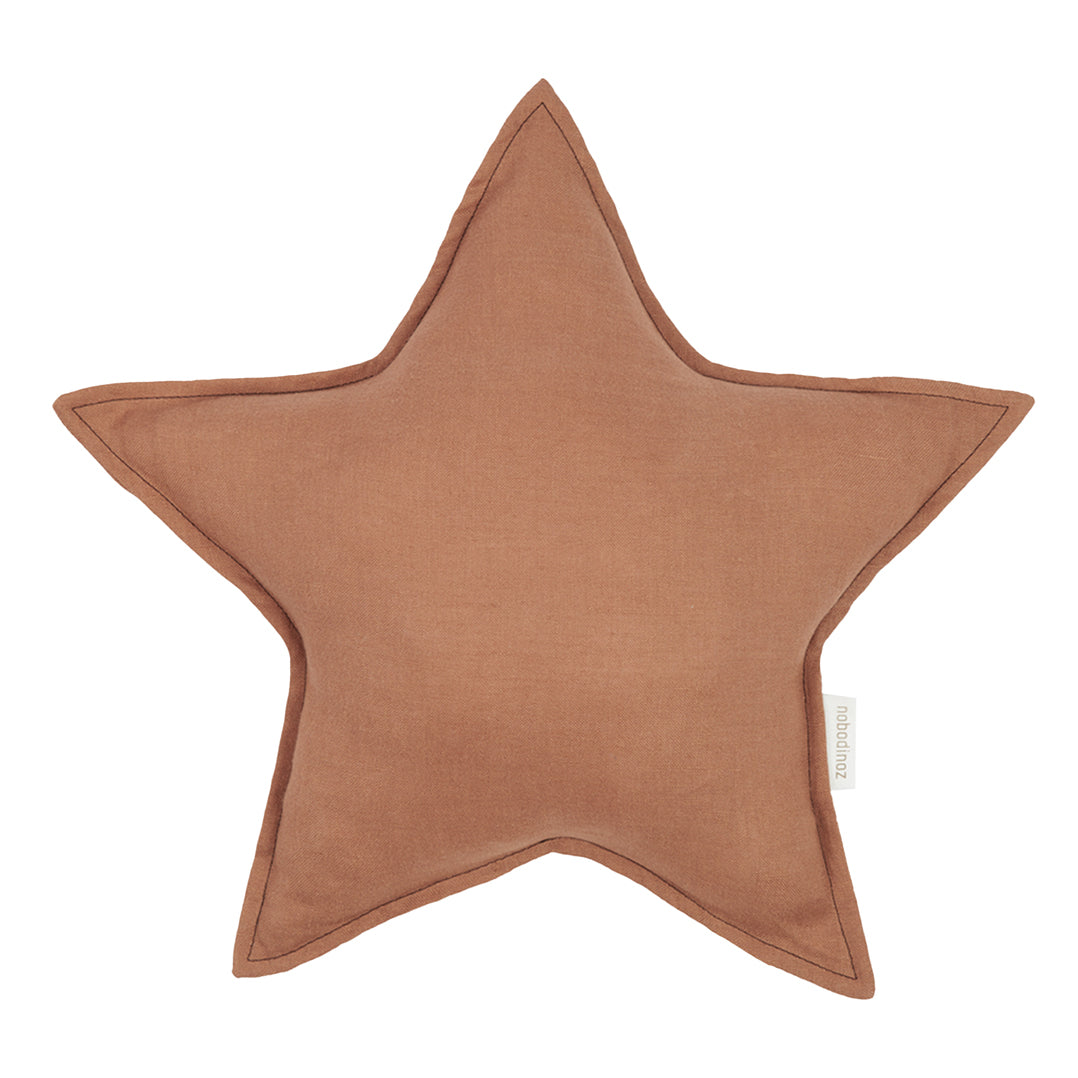 Linen Français Star Cushion - Noisette