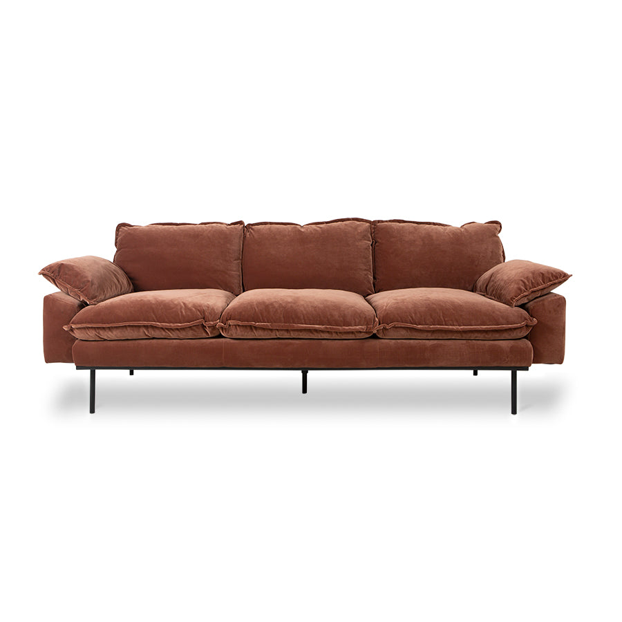 HKLIVING Retro Sofa 3 Seats Royal Velvet, Magnolia