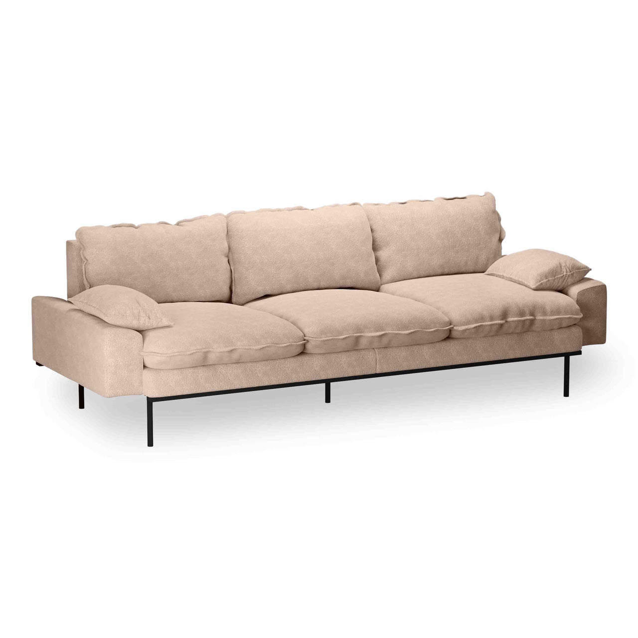 HKLIVING Retro Sofa 3 Seats Boucle, Taupe