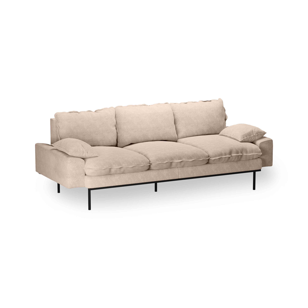 HKLIVING Retro Sofa 3 Seats Boucle, Taupe