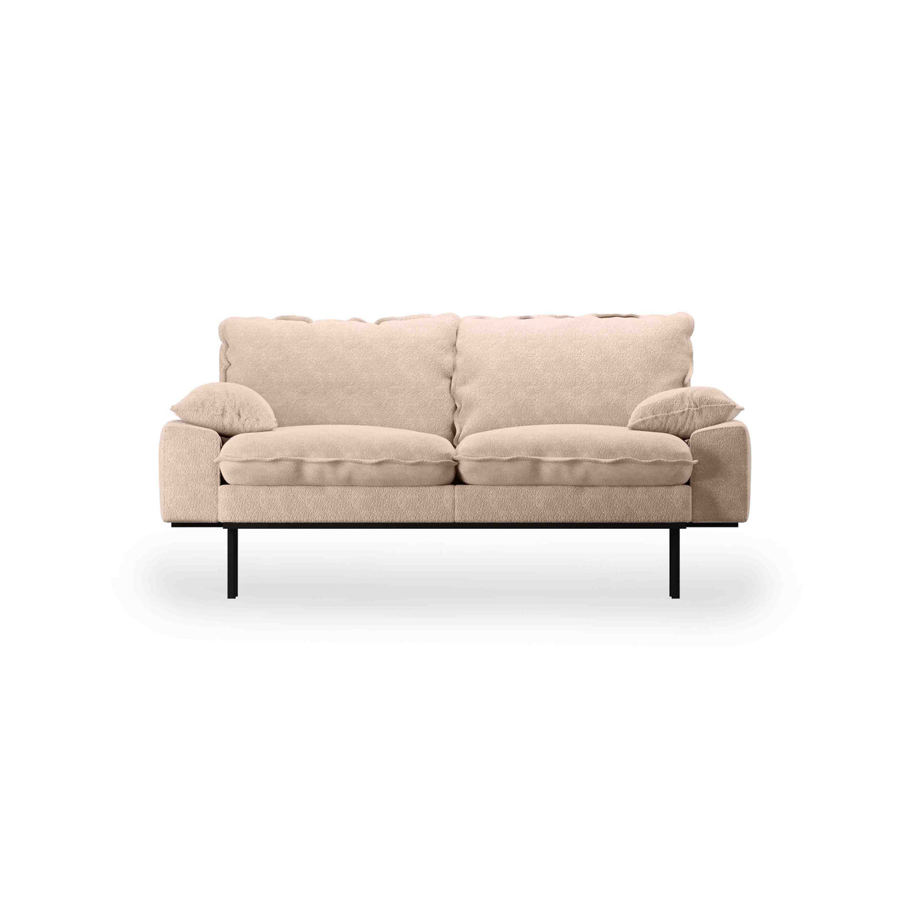 Retro Sofa 2 Seats Boucle, Taupe