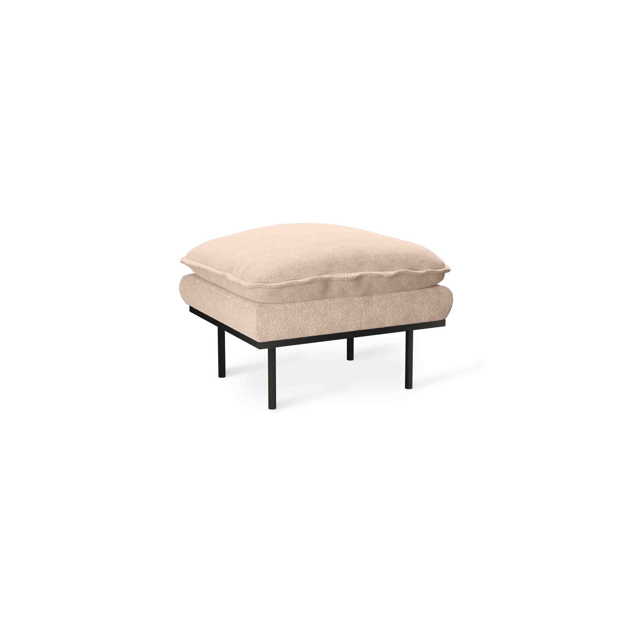 Retro Sofa Hocker Boucle Taupe