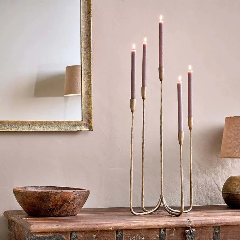 Mbata Cluster Candelabra - Antique Brass