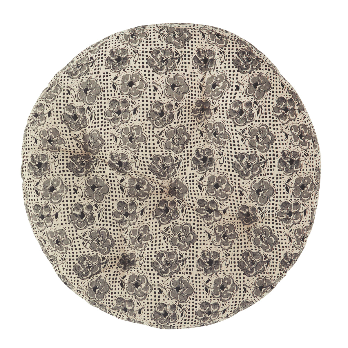 Round Cotton Chair Pad Grey