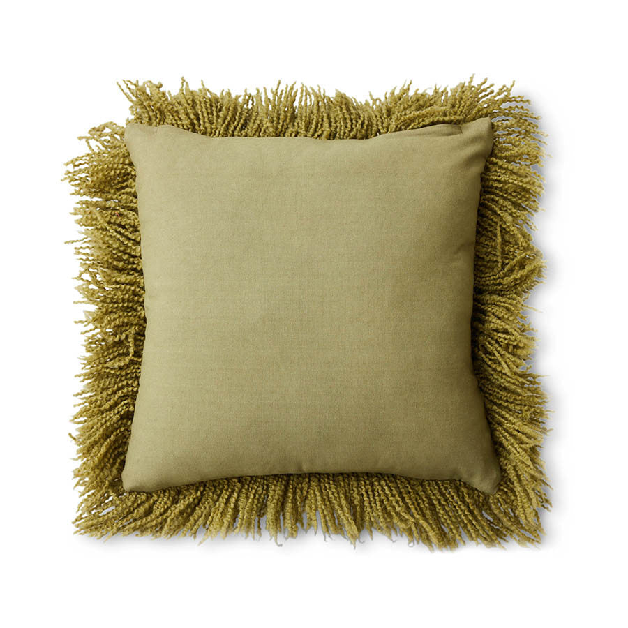 Fluffy Cushion Olive 50 x 50cm