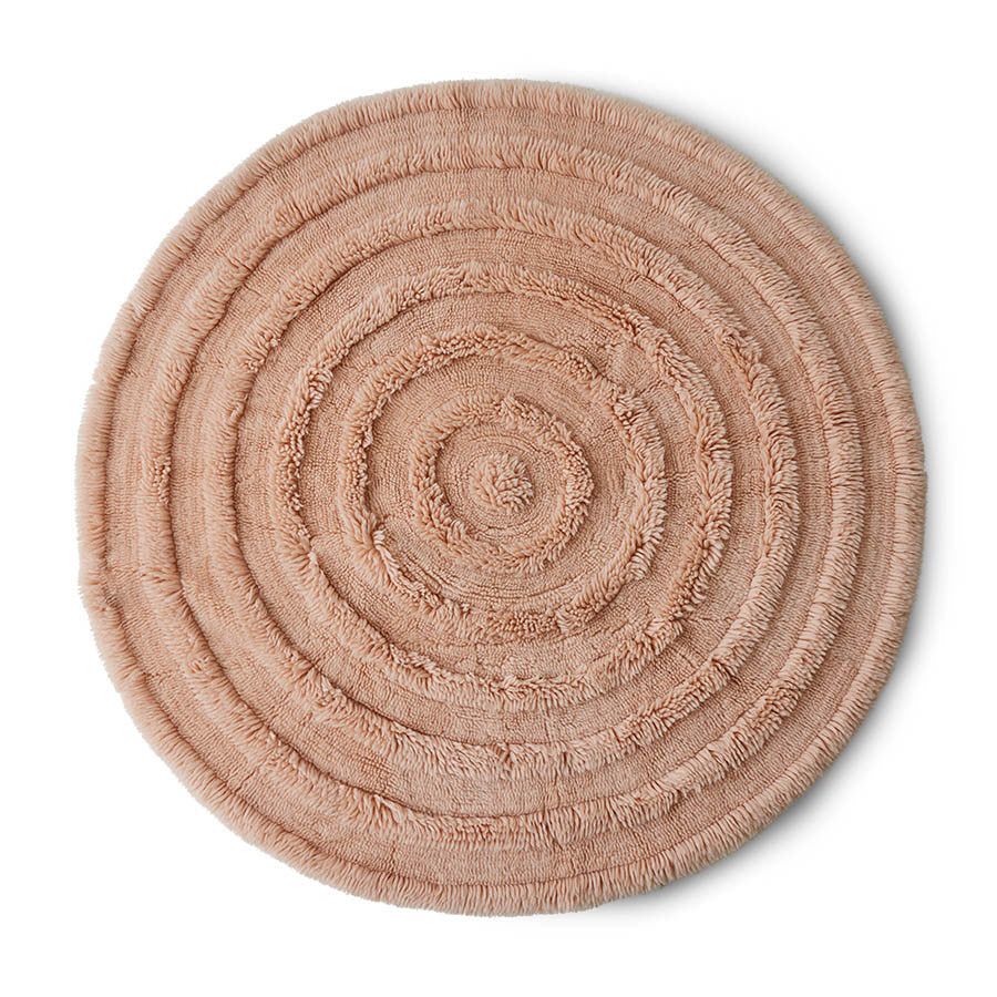 Round Woolen Rug,  Soft Pink  Ø150cm