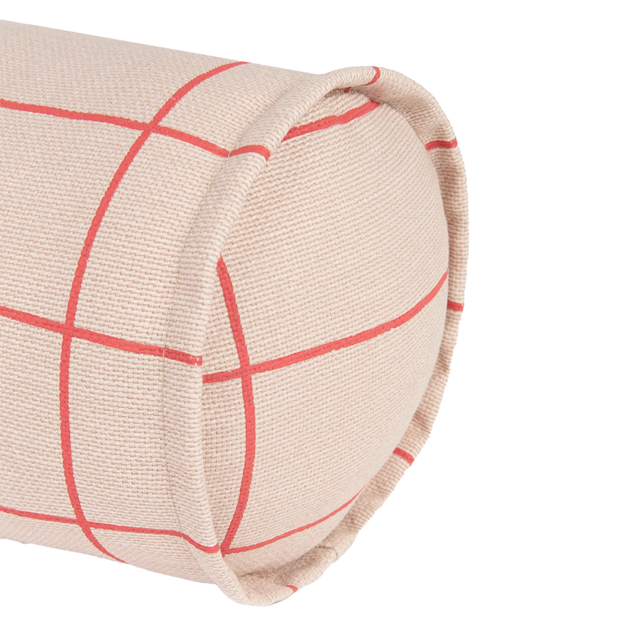 Cylinder Cushion Vibes - Pink Red Grid