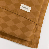 Thumbnail for Nobodinoz Kid Floor Mattress in Washed Cotton Vibes - Removable Cover Mustard Harlequin