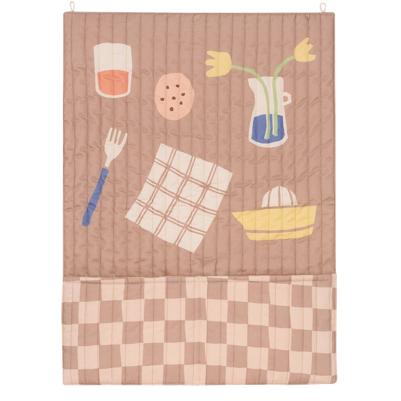 Nobodinoz Quilted wall organizer Vibes Breakfast 8435574935243