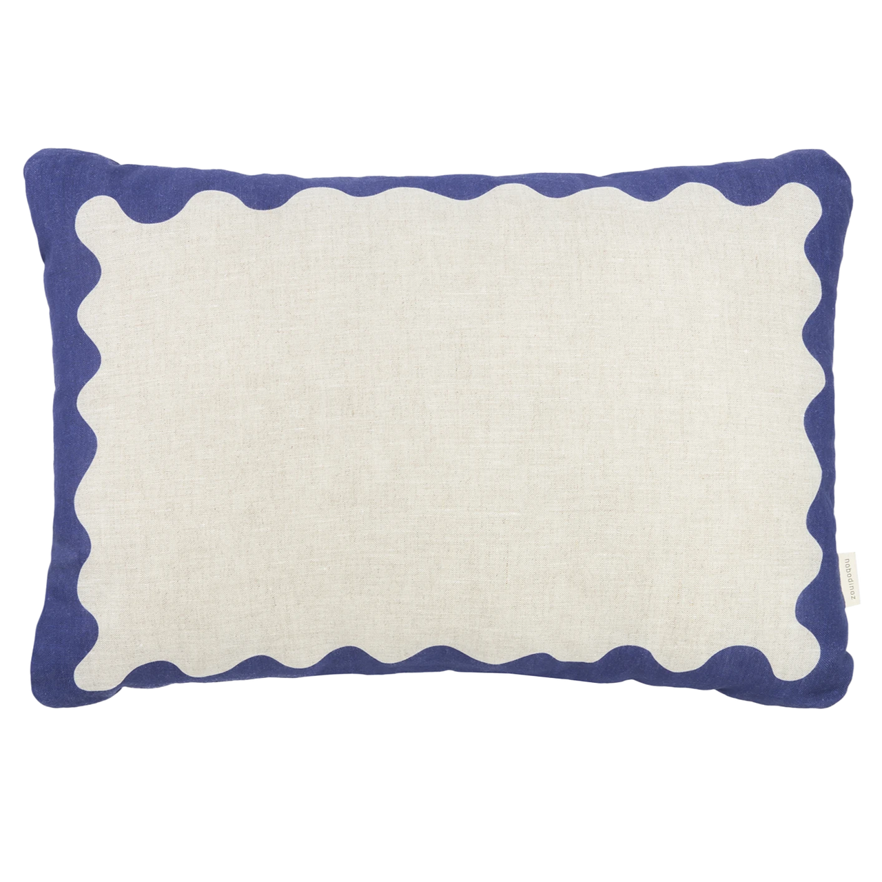 Nobodinoz Rectangular cushion in French linen Vibes L Blue