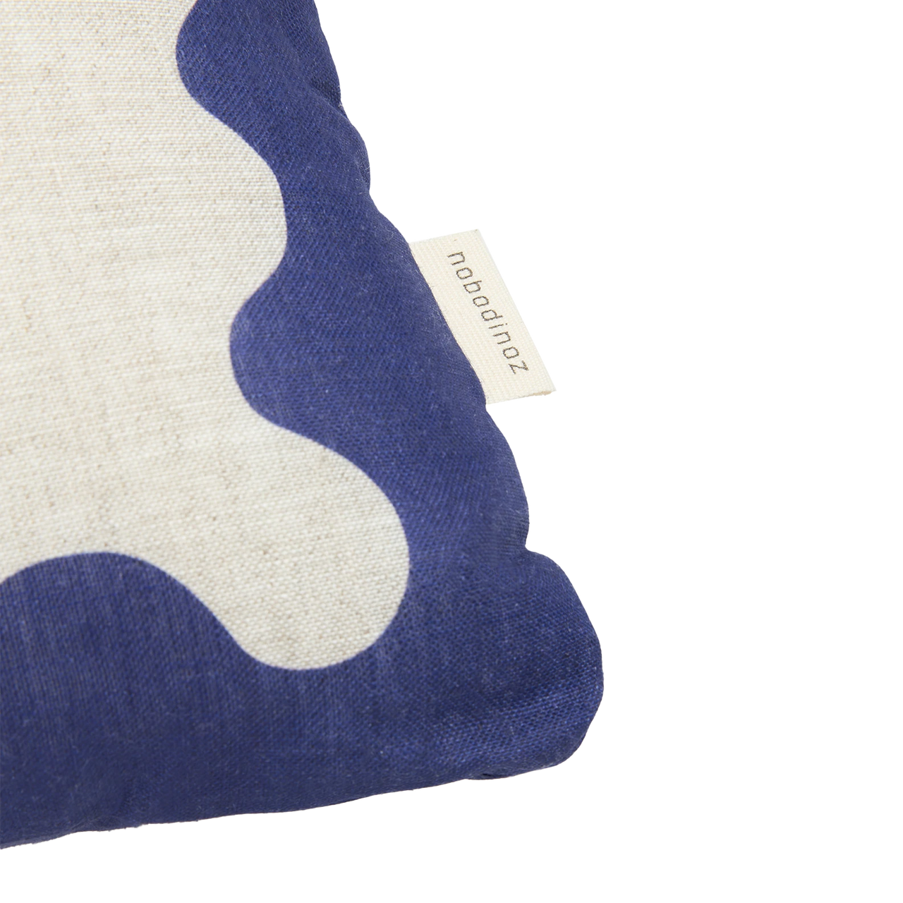 Nobodinoz Rectangular cushion in French linen Vibes L Blue