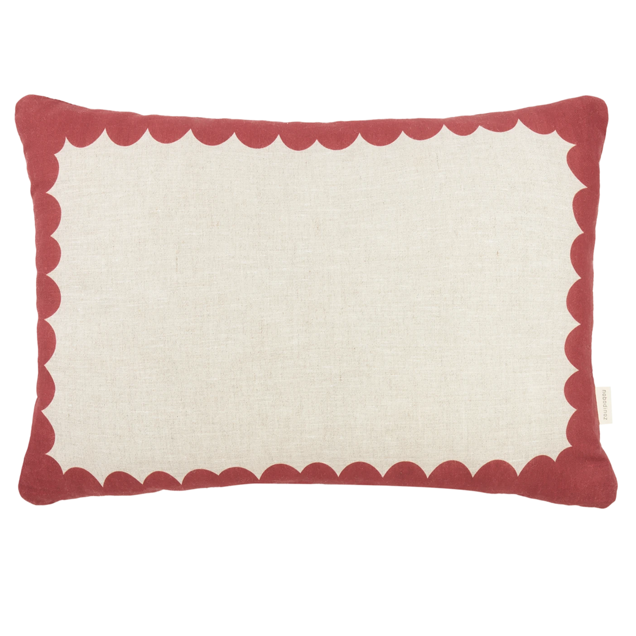 Rectangular cushion in French linen Vibes L Carmine