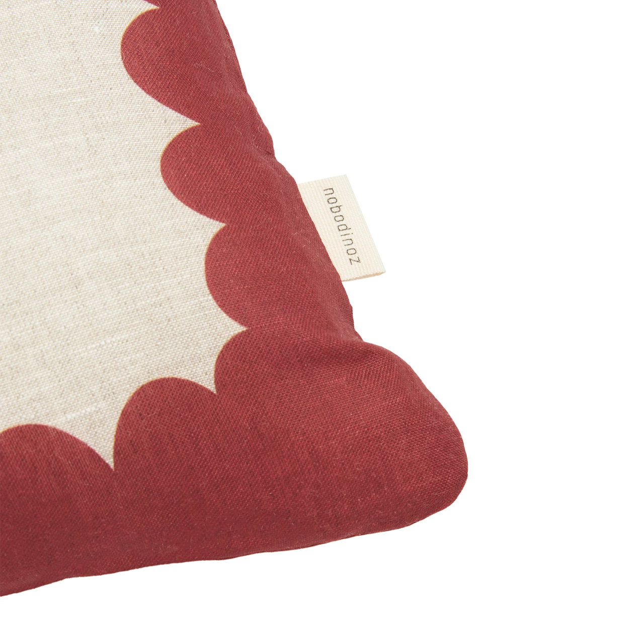 Nobodinoz Rectangular cushion in French linen Vibes L Carmine