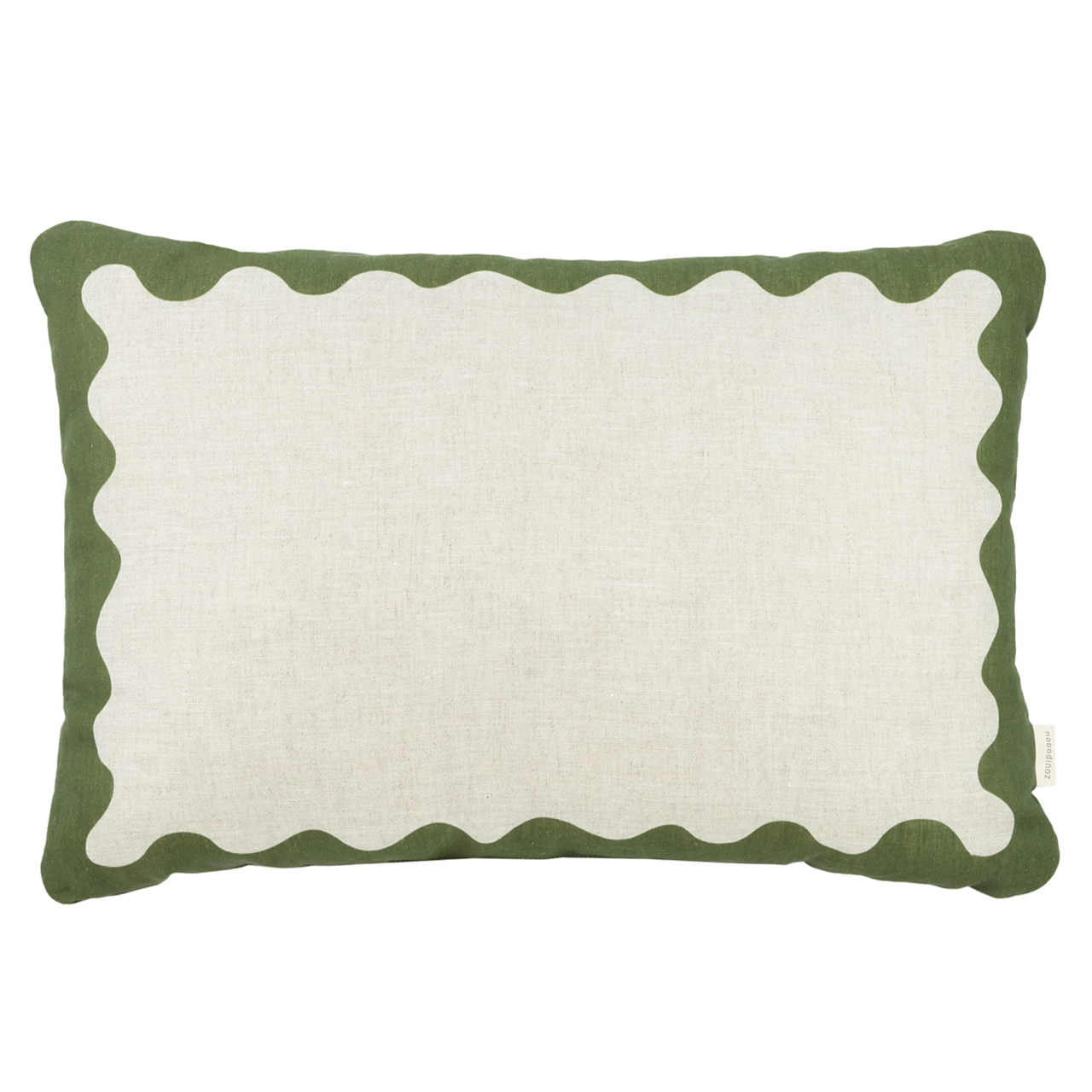 Nobodinoz Rectangular cushion in French linen Vibes L Green