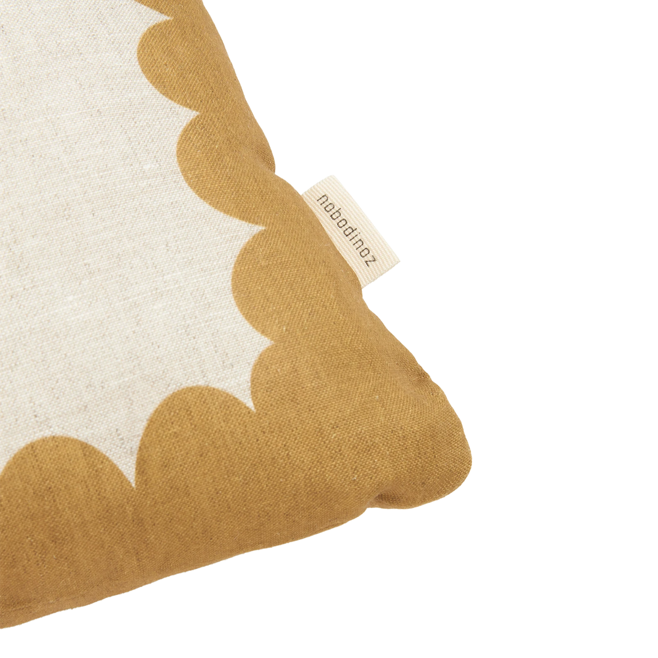 Nobodinoz Rectangular cushion in French linen Vibes L Mustard