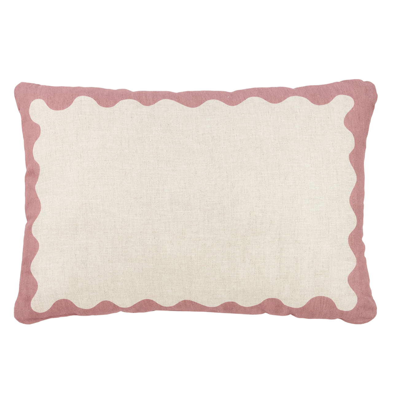 Nobodinoz Rectangular cushion in French linen Vibes L Pink