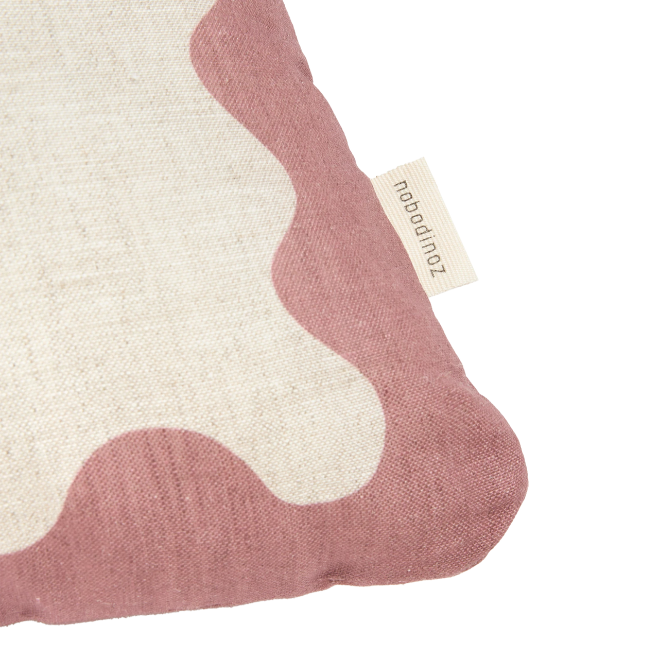 Nobodinoz Rectangular cushion in French linen Vibes L Pink