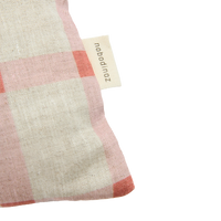 Thumbnail for Nobodinoz Rectangular cushion in French linen Vibes M Pink Windowpane Tulips