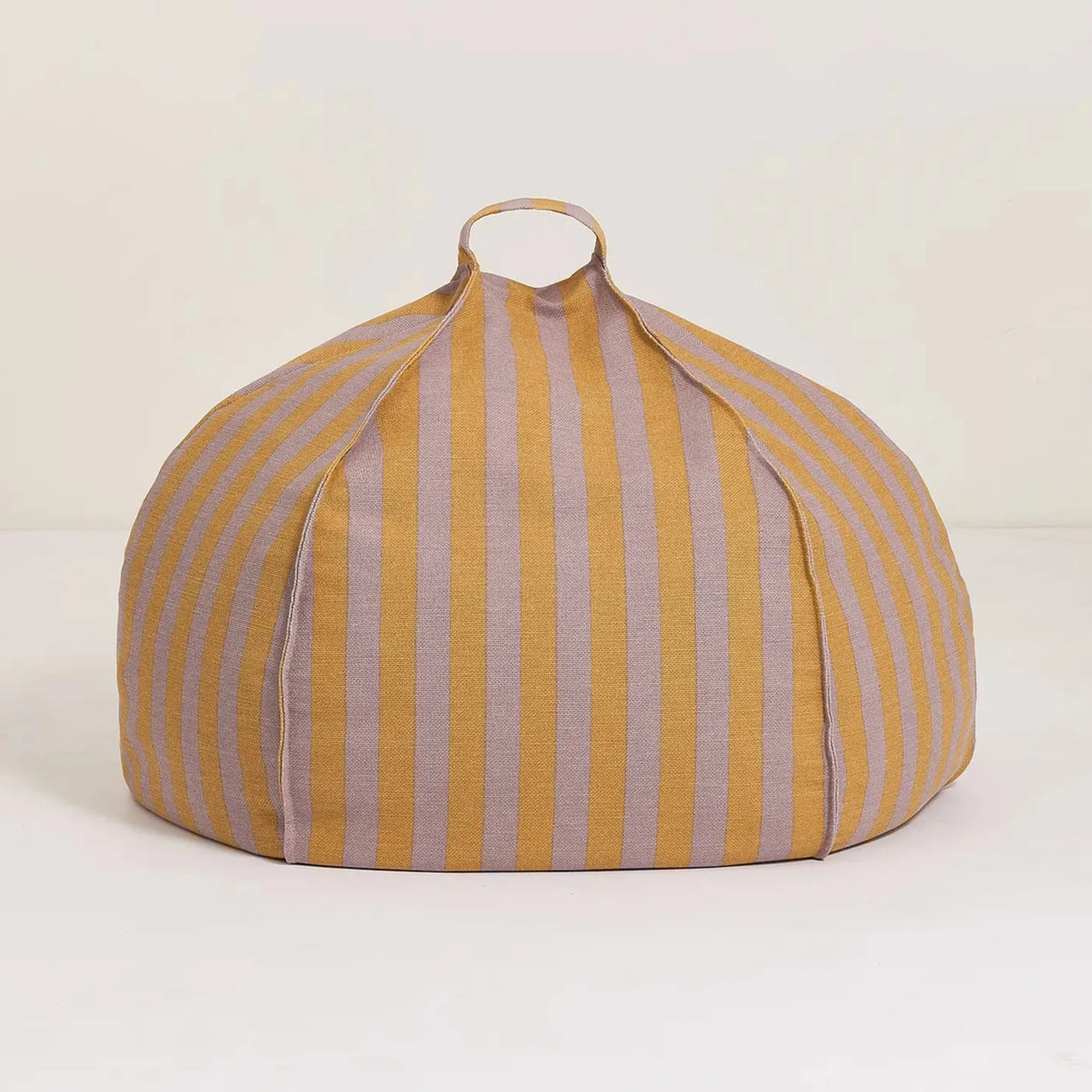 Round Bean Bag Vibes - Lilac Yellow Stripes