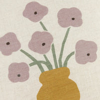 Thumbnail for Nobodinoz Square cushion in French linen Vibes Lilac Check Flowers