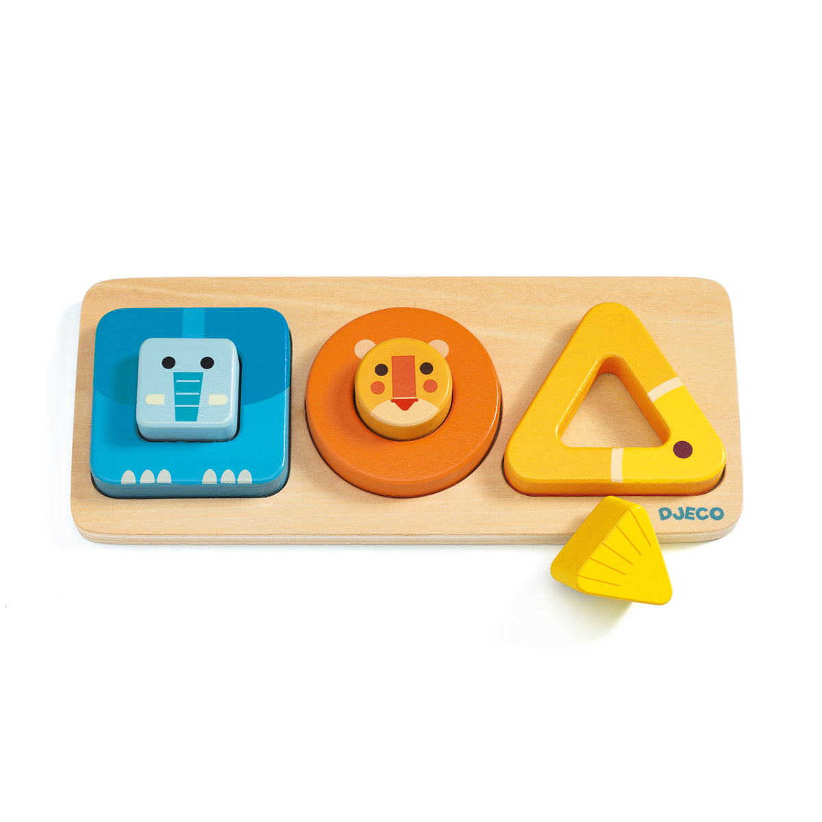 Volubasic wooden toy from Djeco sort animals shapes and colours